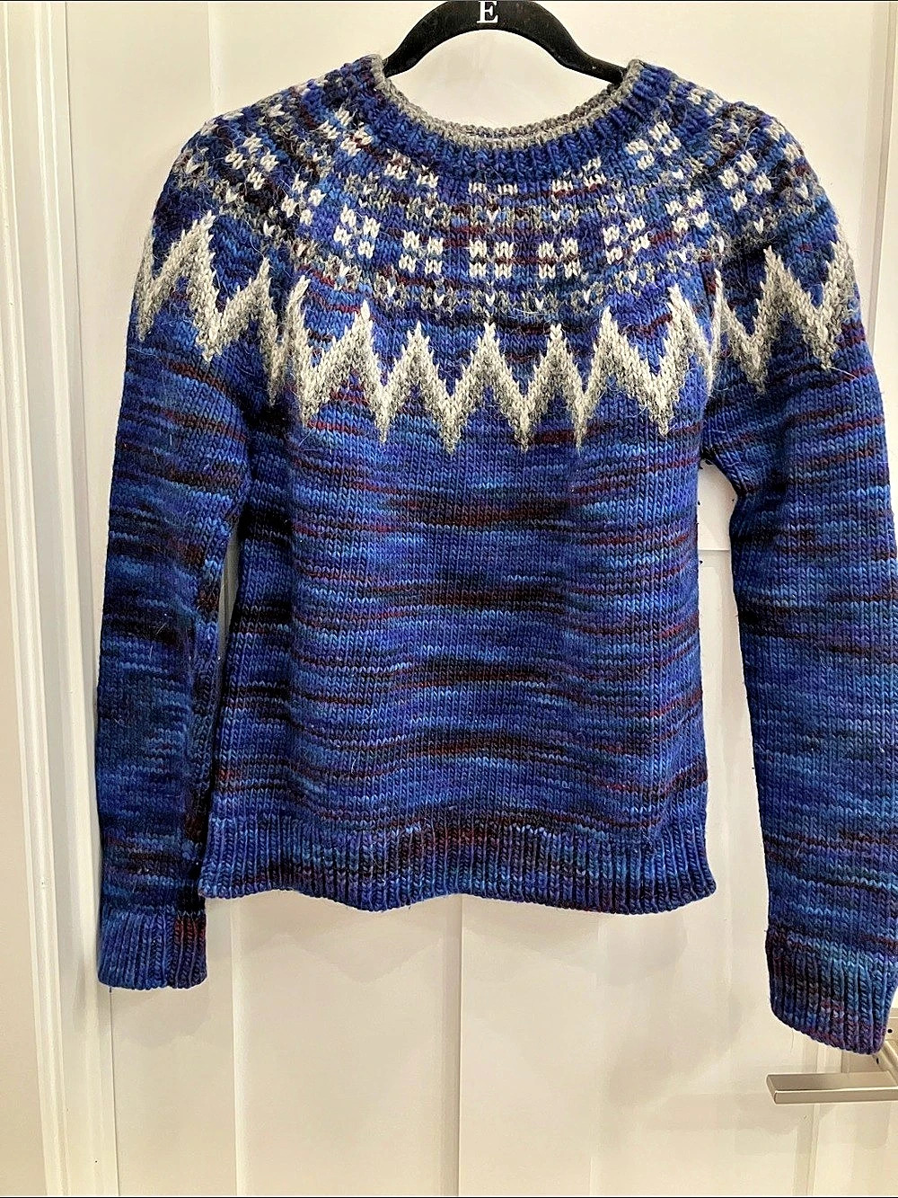Vintage Wool Color Block Geometric Crewneck Sweater
